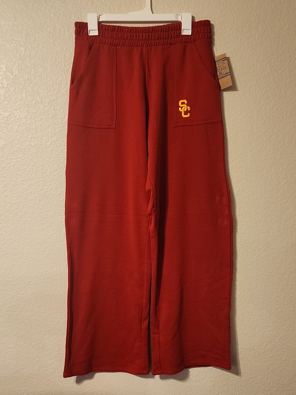 Rivalry Threads USC Trojans Red Wide-Leg Sweatpants with Yellow SC Logo